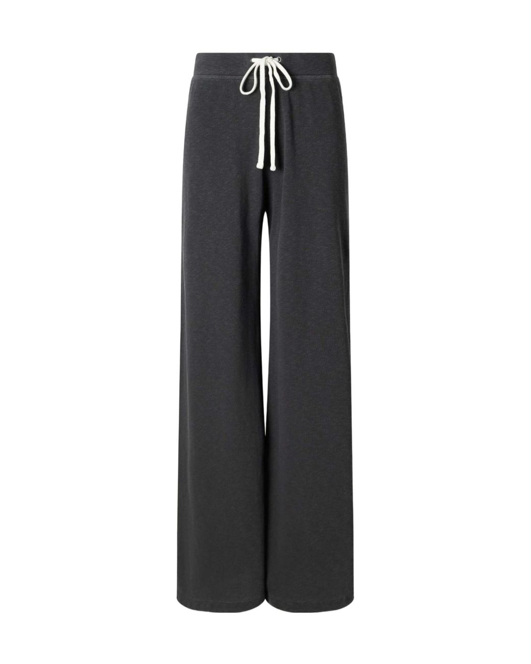James Perse Black Cotton Wide-Leg Track Pants