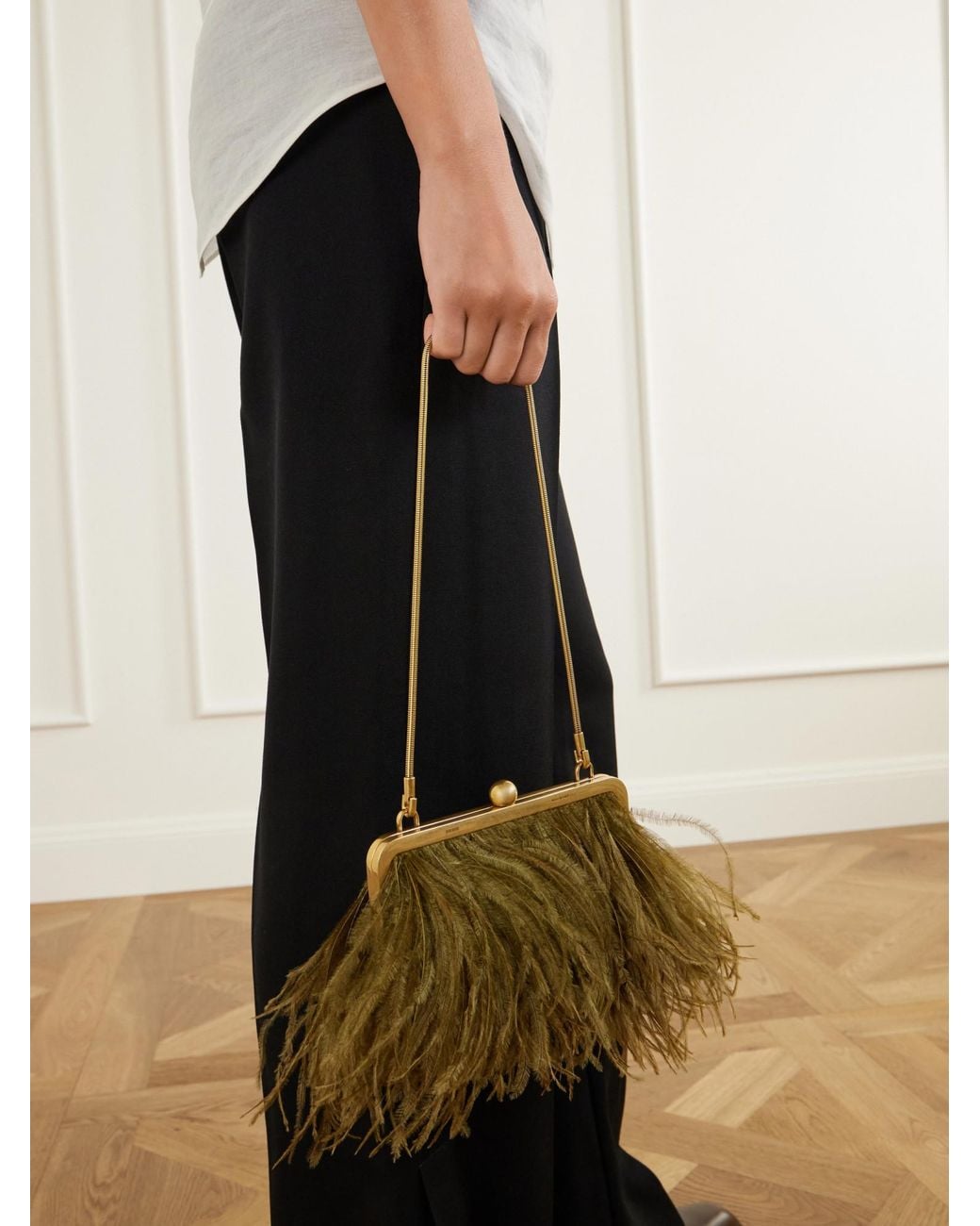 Khaite Metallic Satin Shoulder Bag