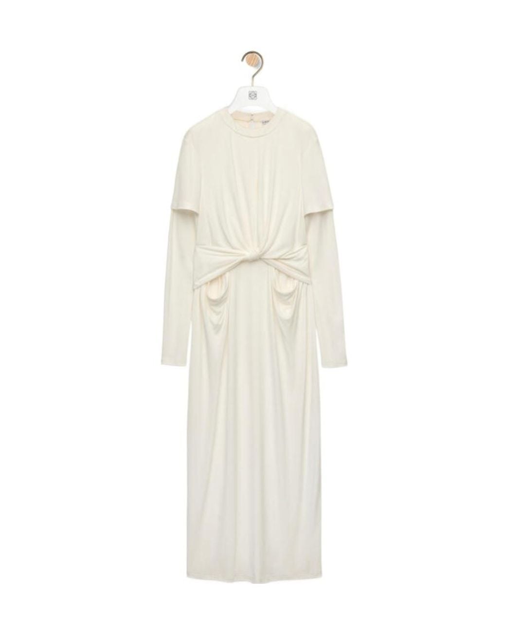 Loewe White Draped Dress