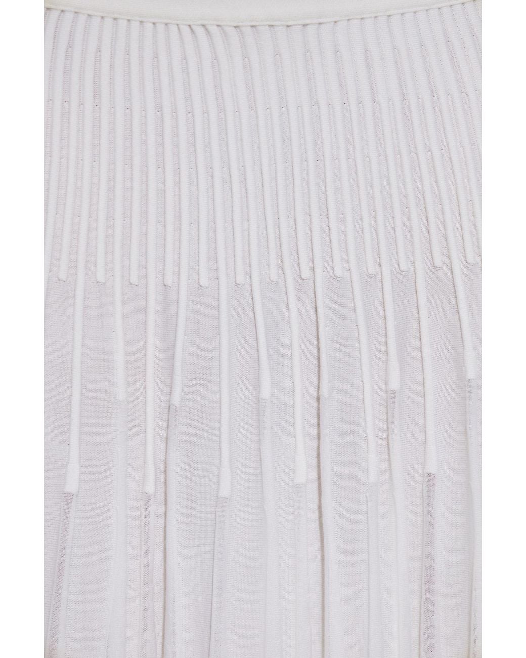 Alaïa White Alaïa High Waist Pleated Skirt