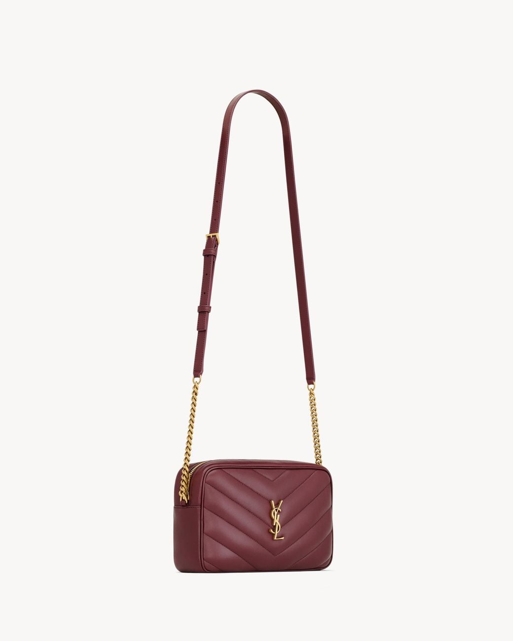 Saint Laurent White Loulou Zip-Up Camara Bag