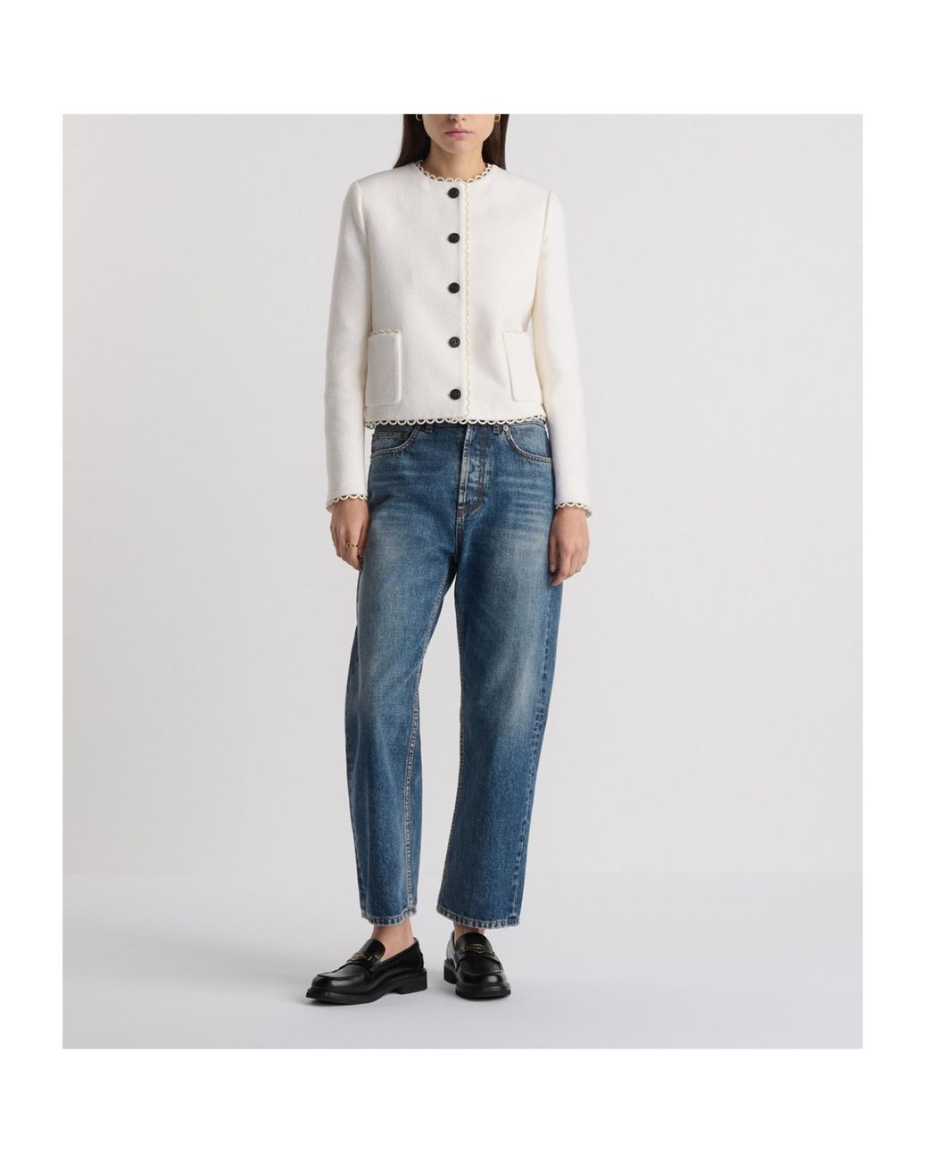 Dior White Cropped Jacket