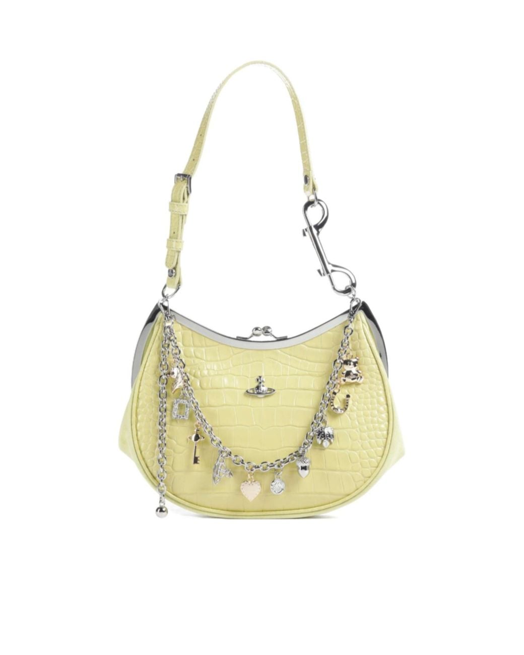 Vivienne Westwood Metallic Orb-Plaque Embossed Charm Shoulder Bag