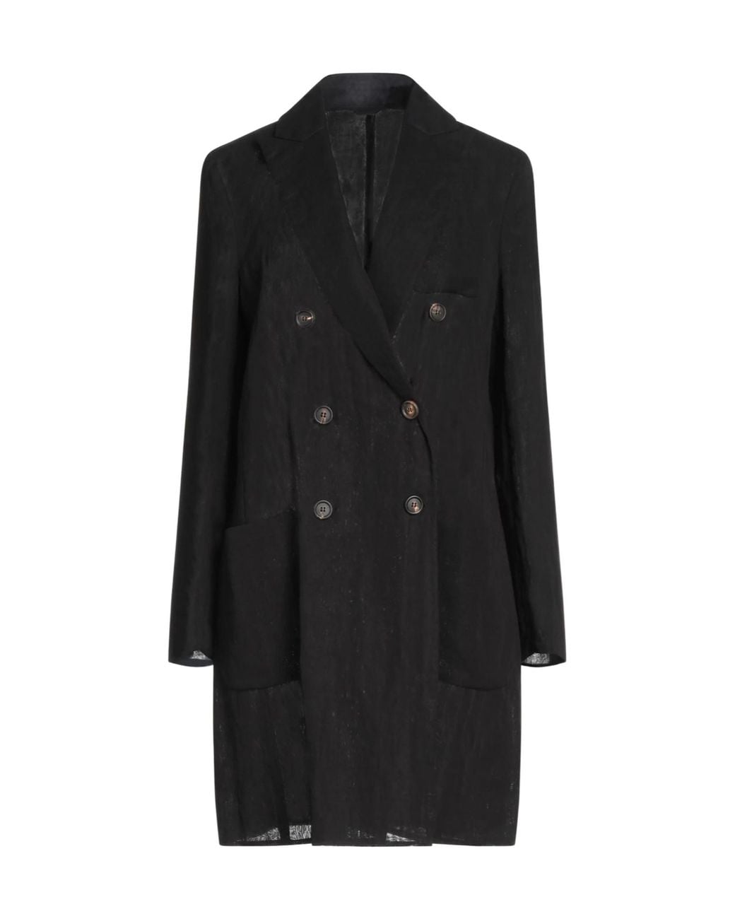 Brunello Cucinelli Black Mid-Length Double-Breasted Blazer