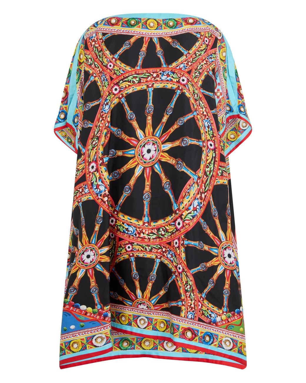 Dolce & Gabbana Multicolor Carretto-Printed Kaftan Dress