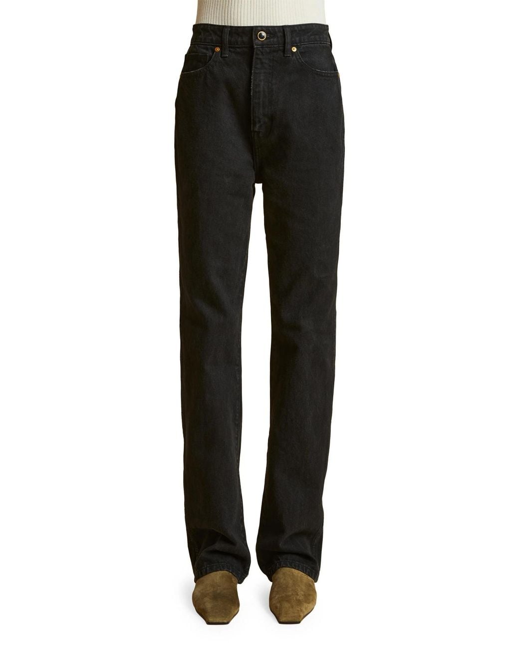 Khaite Black Straight-Leg Jeans