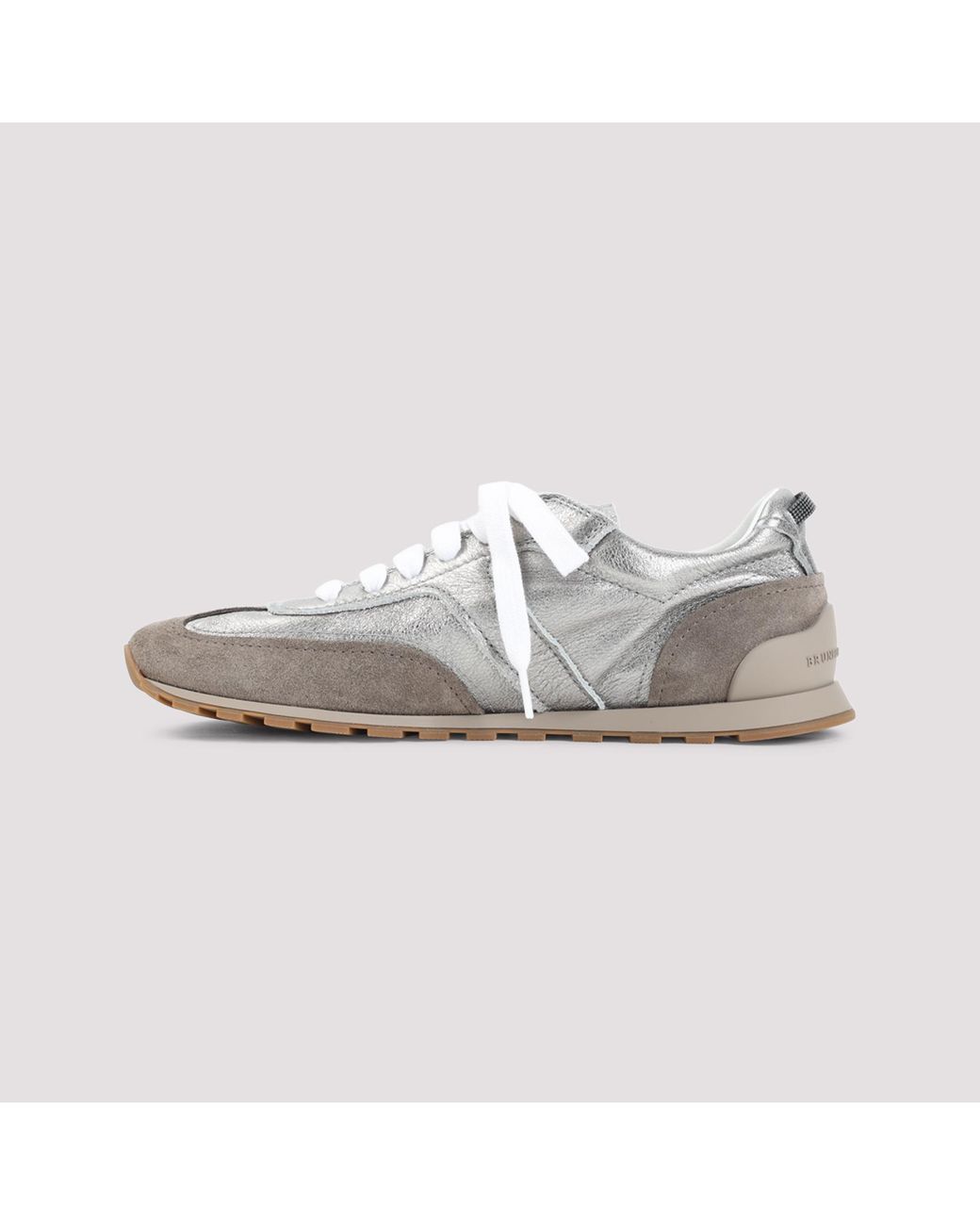 Brunello Cucinelli White Low Top Lace-Up Sneakers