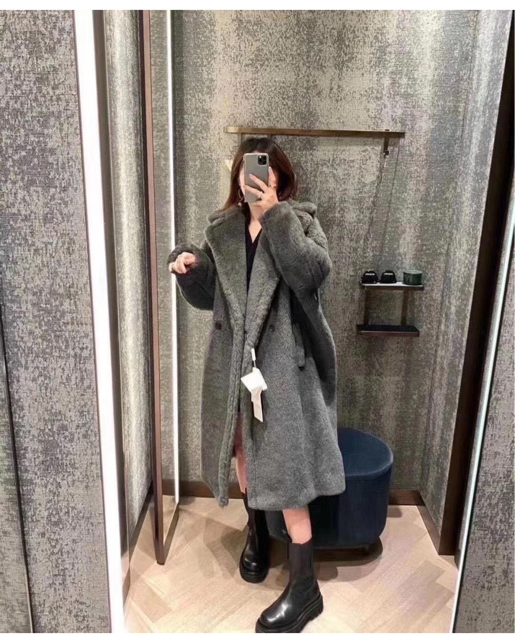 Max Mara Gray Teddy1 Oversized Coat