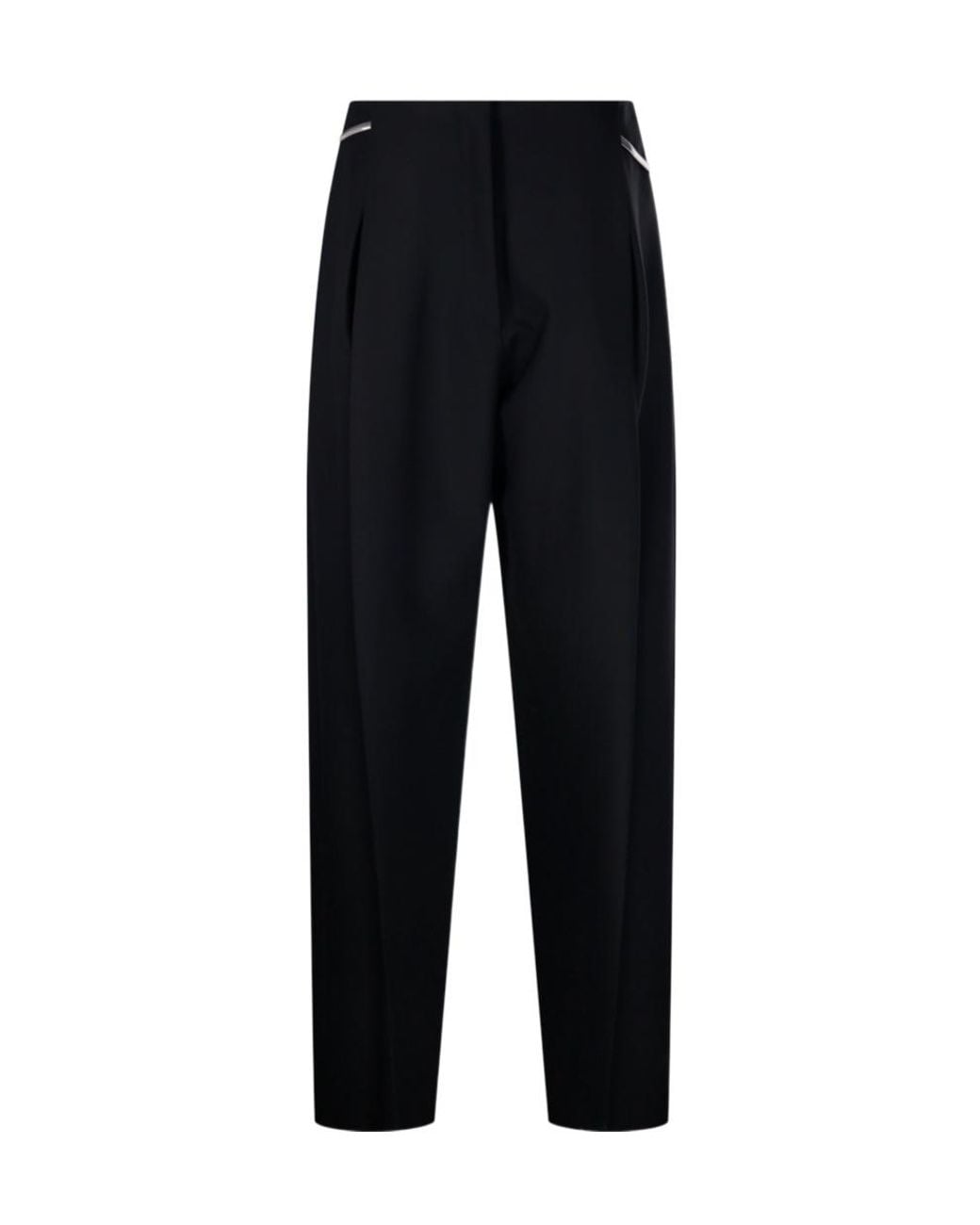 Sportmax Black Pleat Detailed Pants