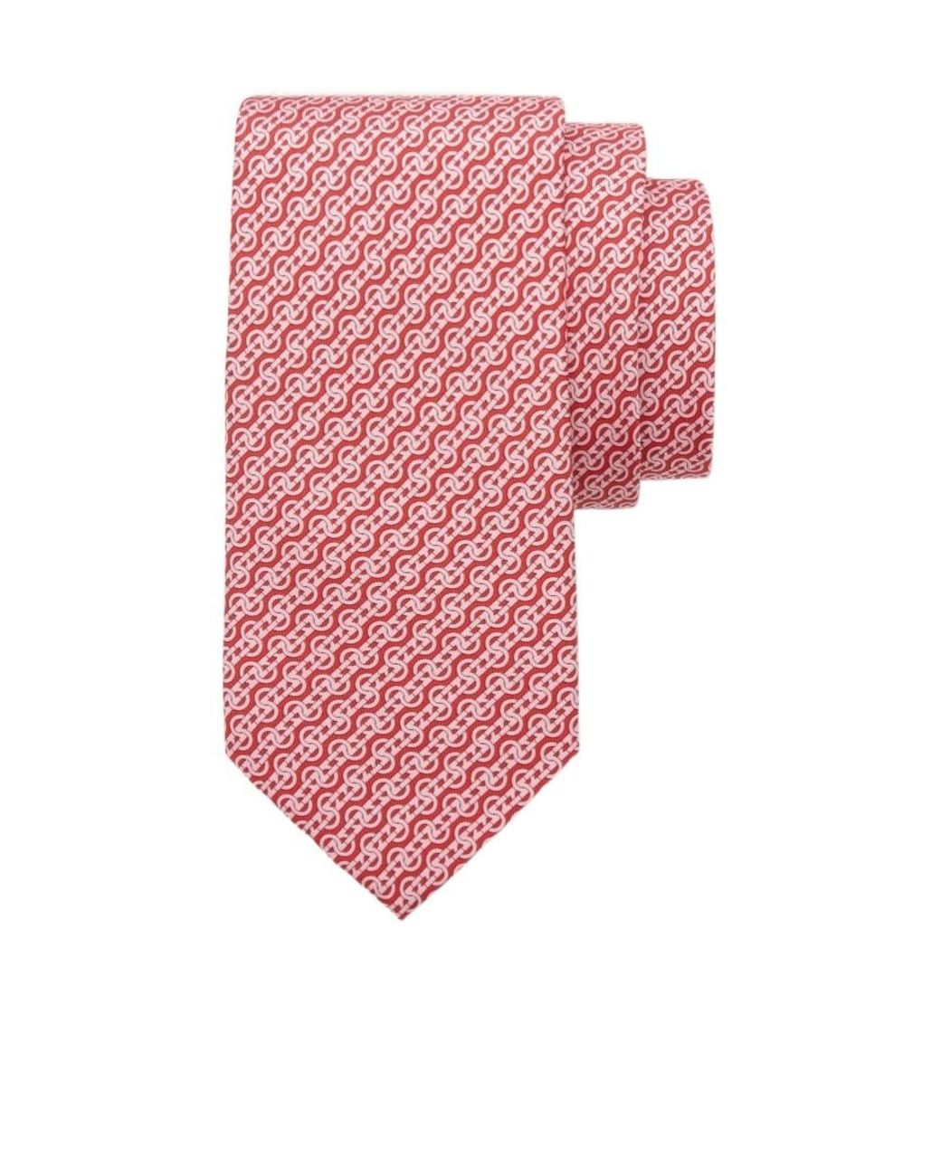 Ferragamo Pink Twill Tie for men