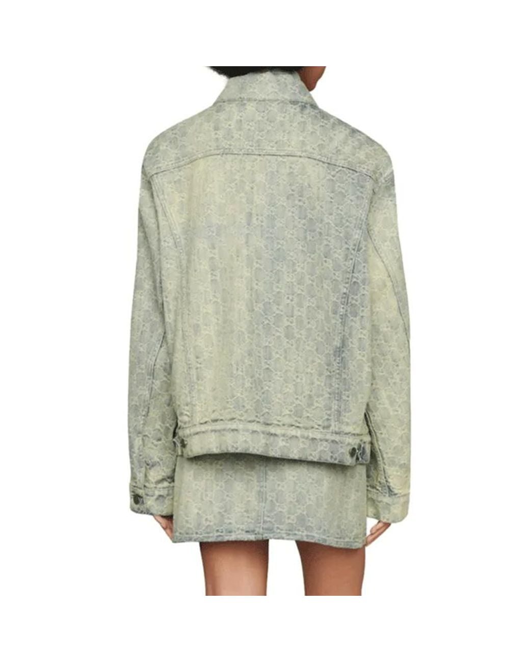 Gucci Gray Gg Jacquard Denim Jacket