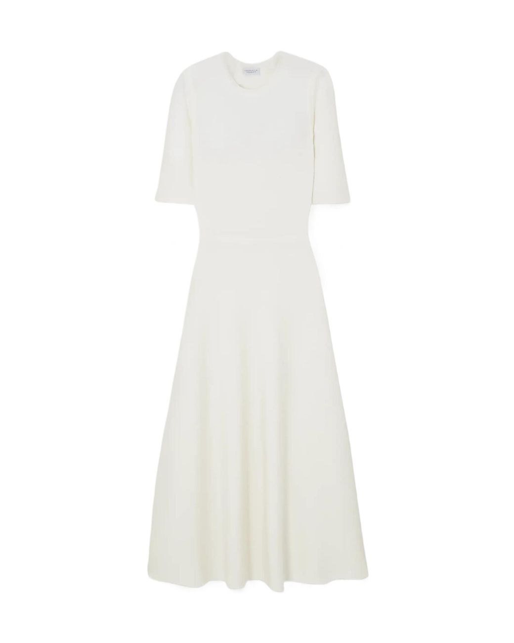 Gabriela Hearst White Short-Sleeve Midi Dress