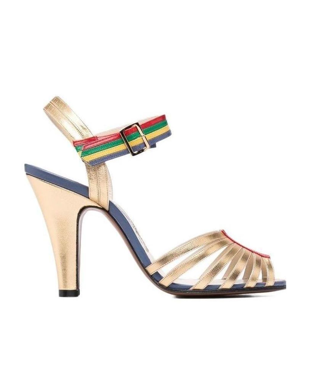 Ferragamo Metallic Strap Leather Sandals