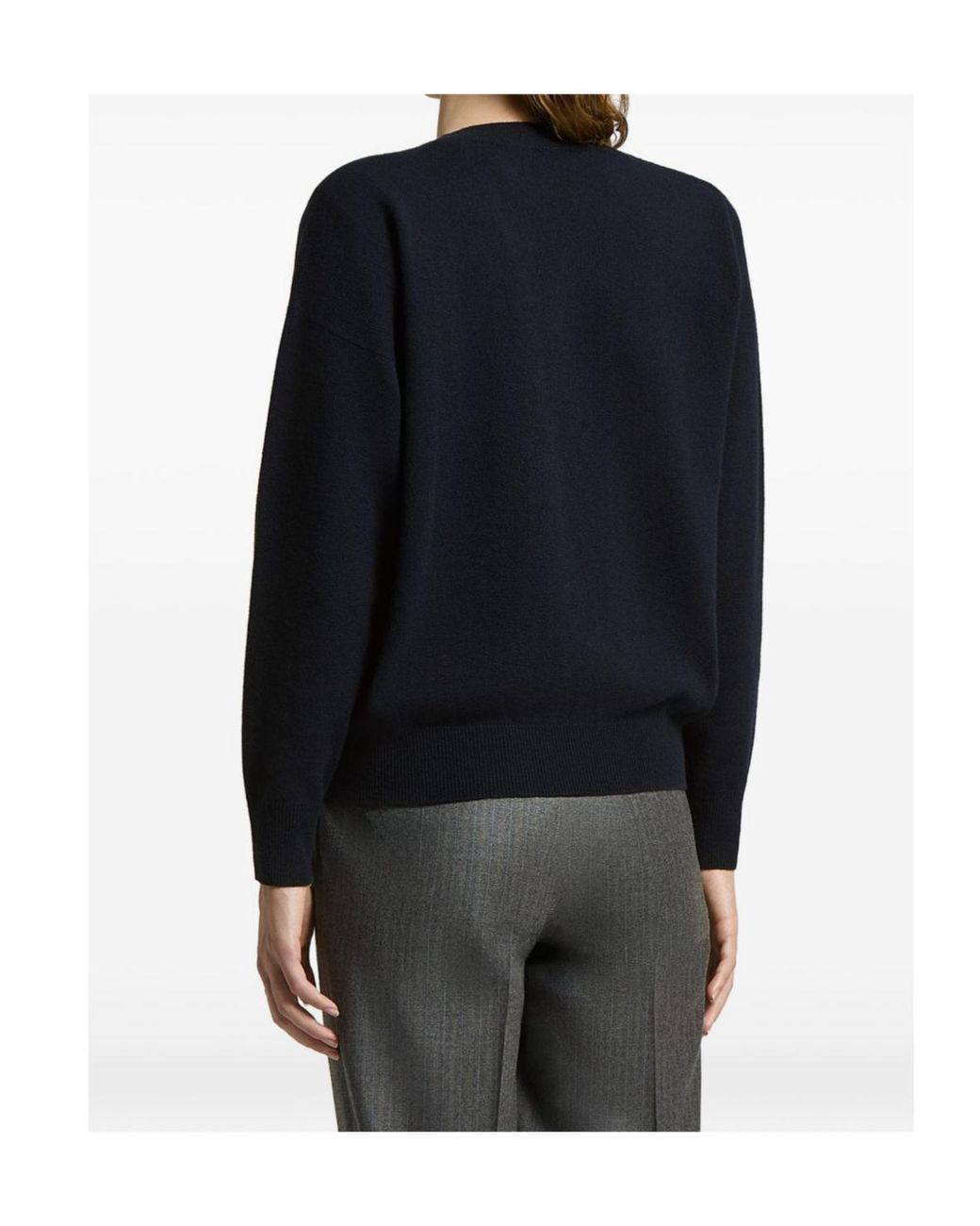 Peserico Black Bead-Embellished V-Neck Jumper