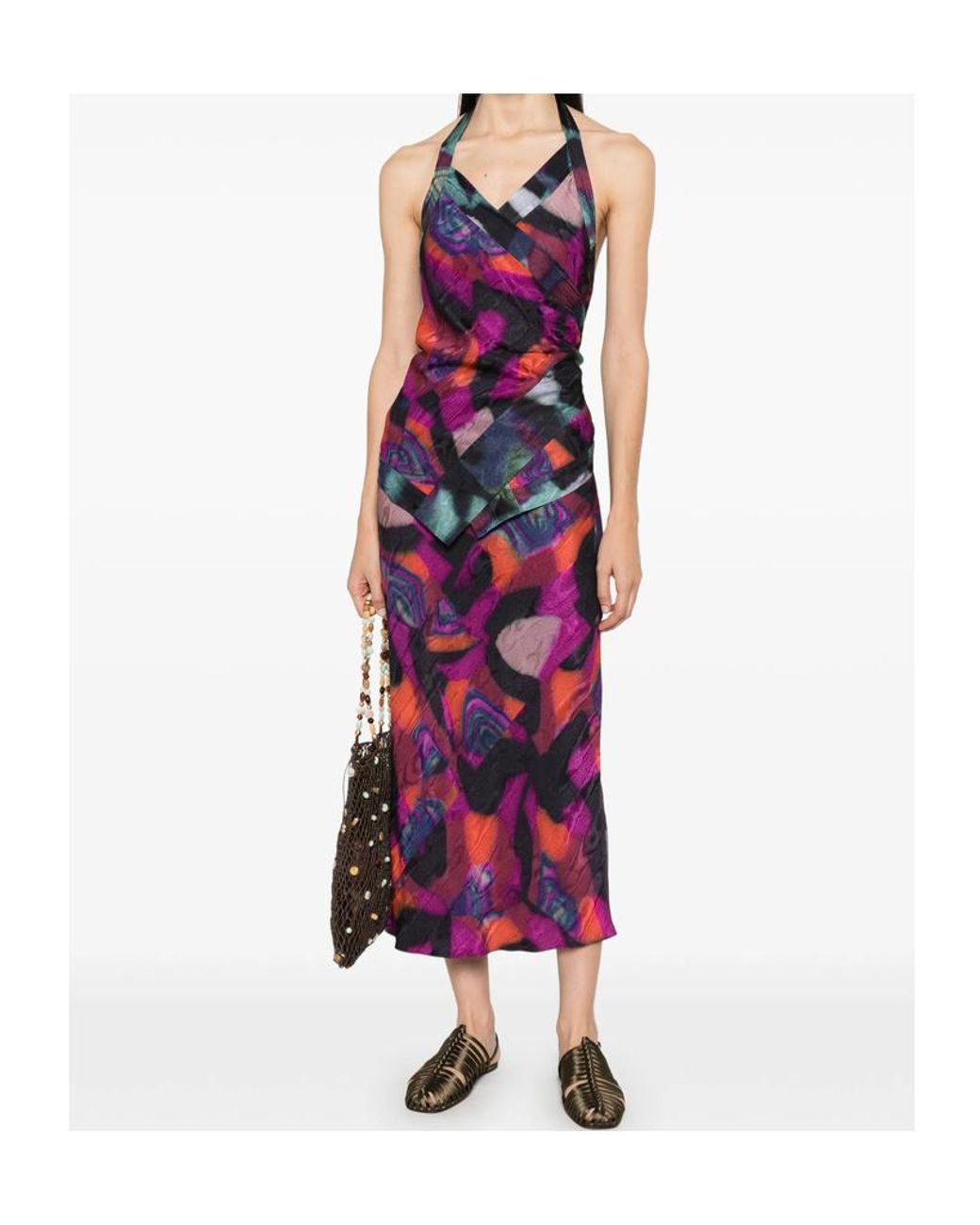 Dries Van Noten Purple Printed Skirt