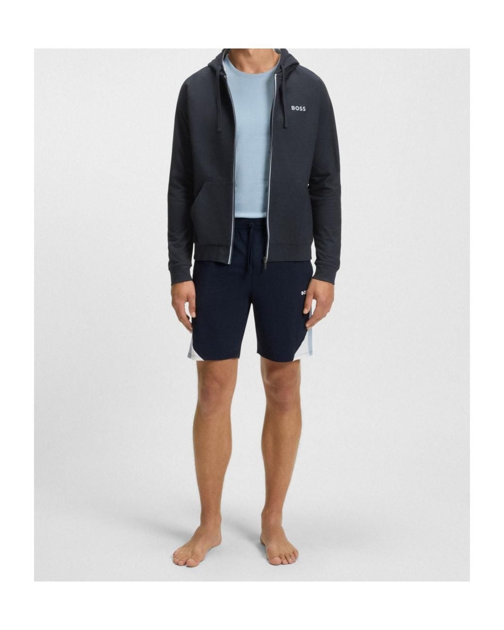 Boss Blue Long Sleeve Sweatshirt Jacket for men