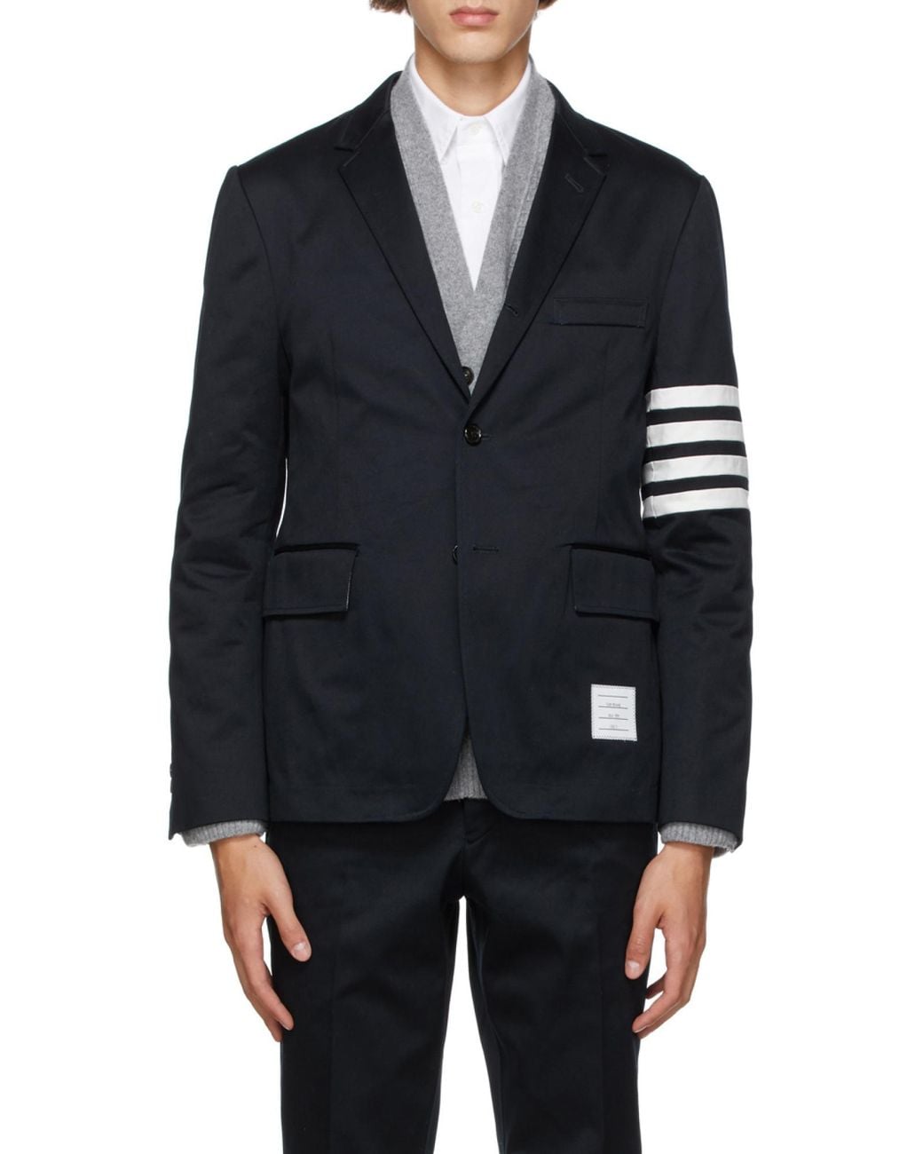 Thom Browne Blue Bar Stripe Single-Breasted Blazer for men