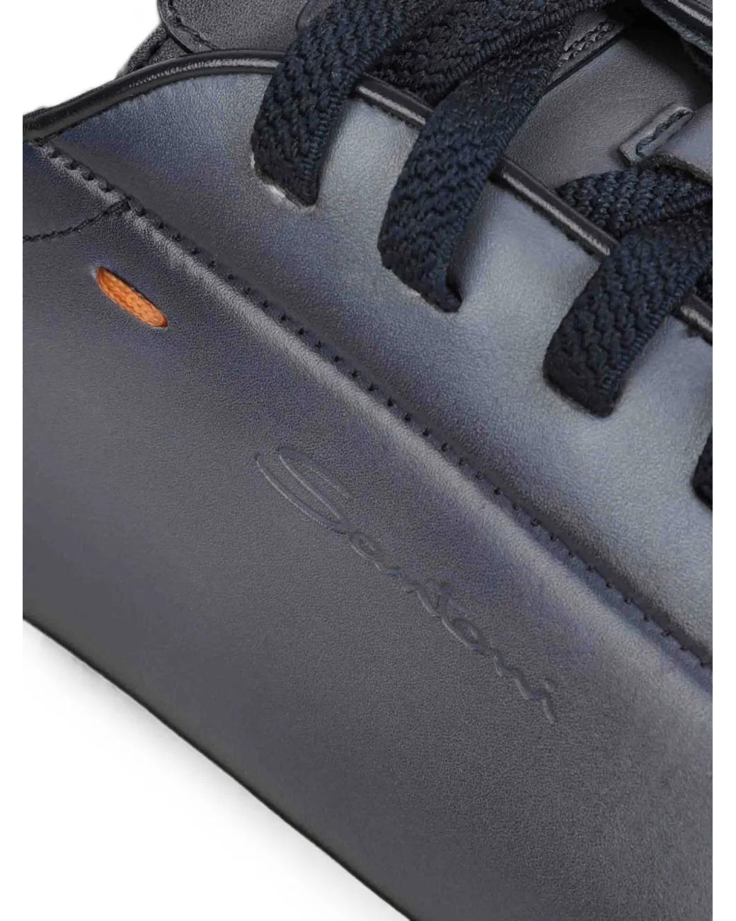 Santoni Blue Lace-Up Sneakers for men