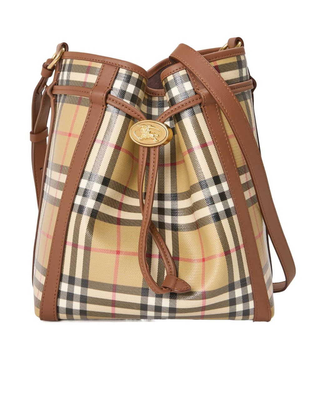 Burberry Natural Drawstring Bucket Crossbody Mini Bag