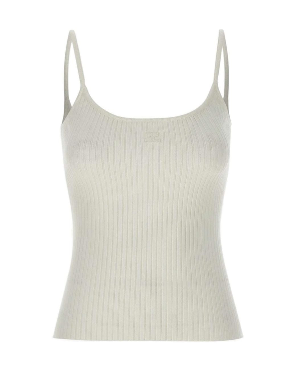 Courreges White Courrèges Réédition Ribbed Knit Tank Top