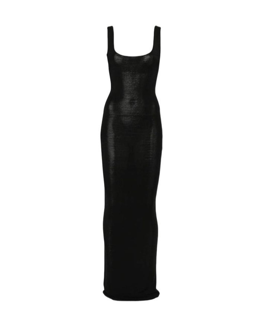 Entire studios Black Sheer Scoop-Neck Knitted Dress