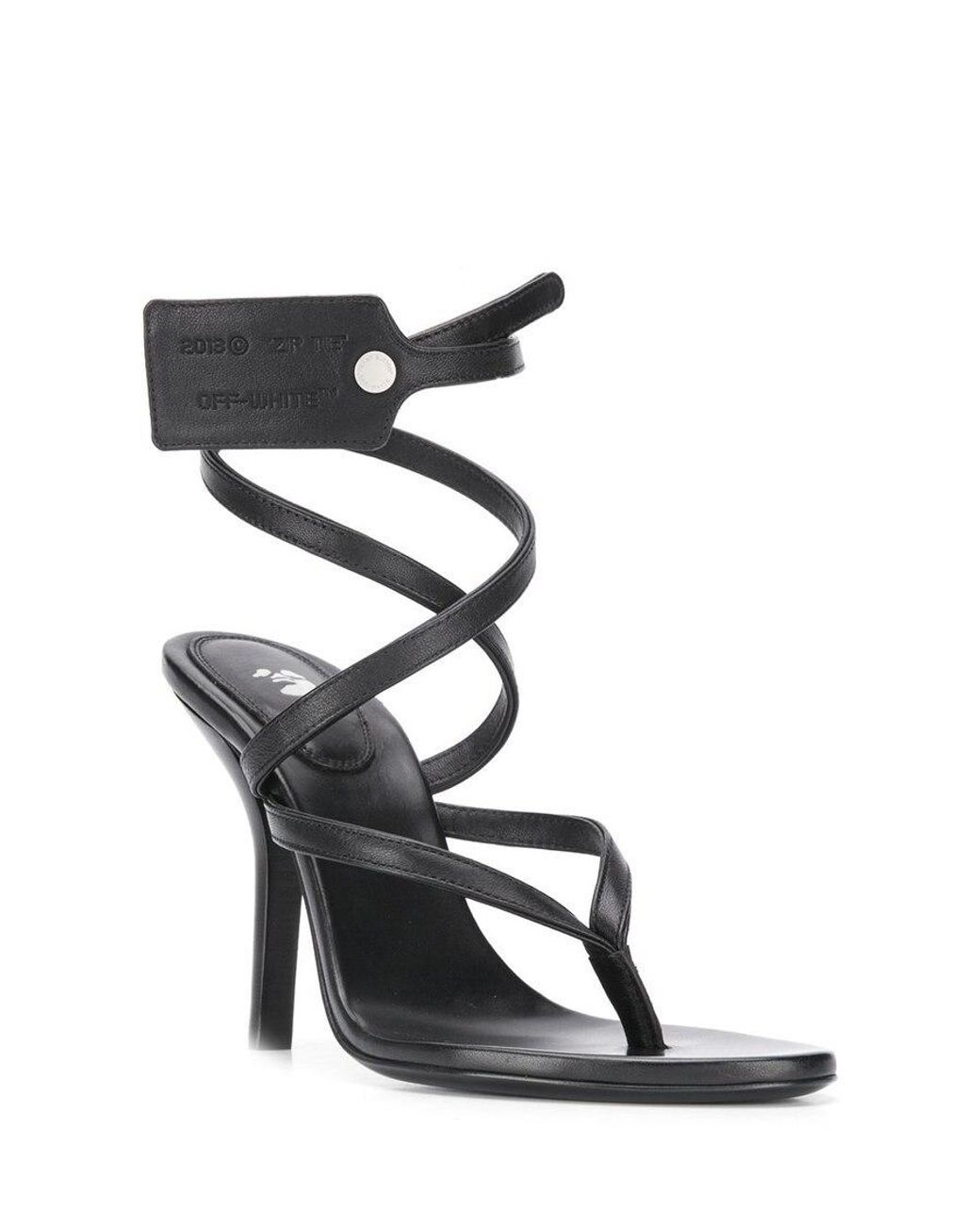 Off-White c/o Virgil Abloh Black Zip-Tie Tag Strappy Sandals