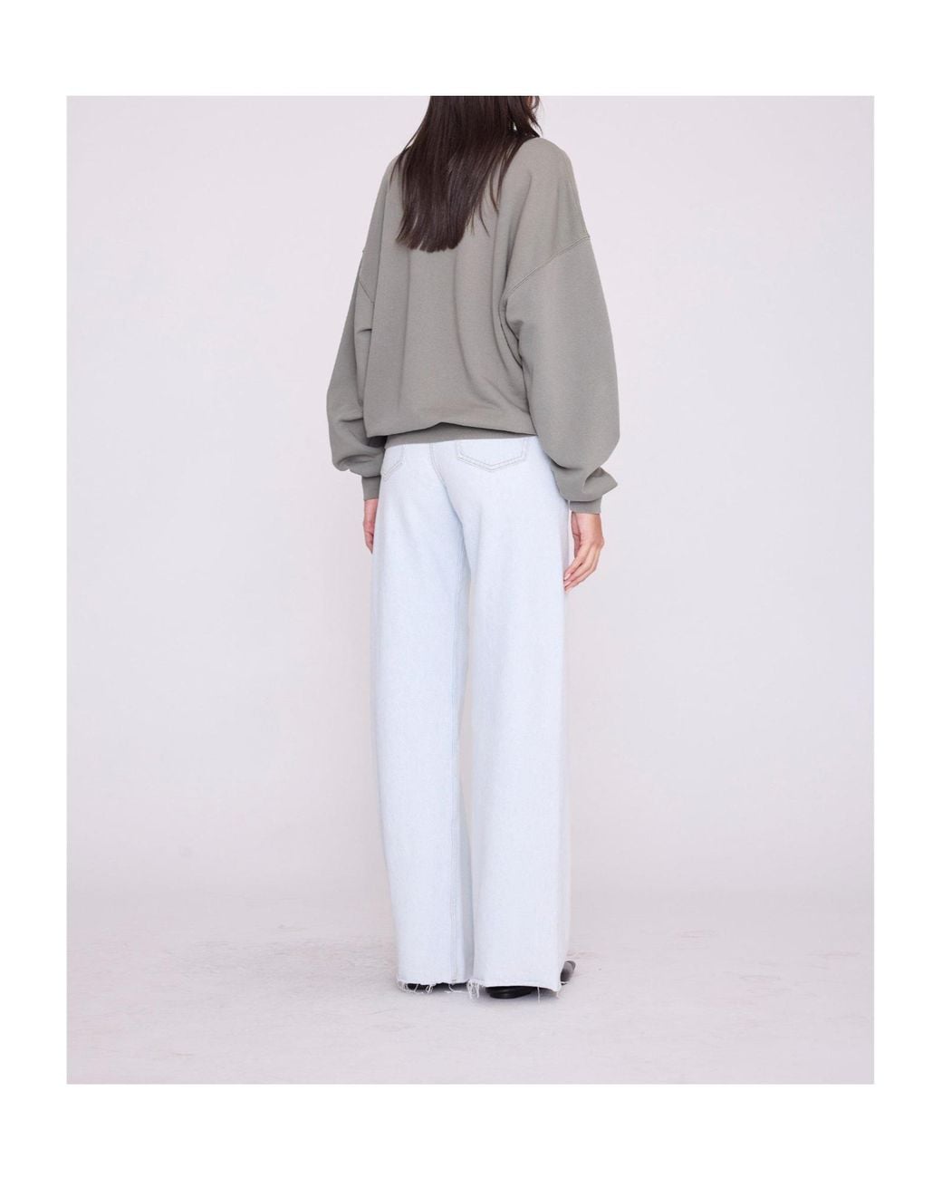 Anine Bing Green Loose Crew Neck Sweatshirt