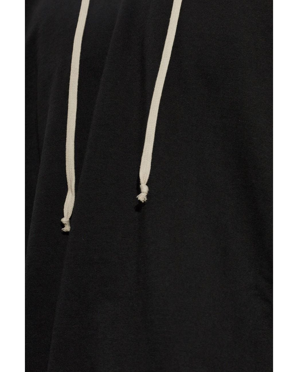 Rick Owens Black Oversized Drawstring Hoodie for men