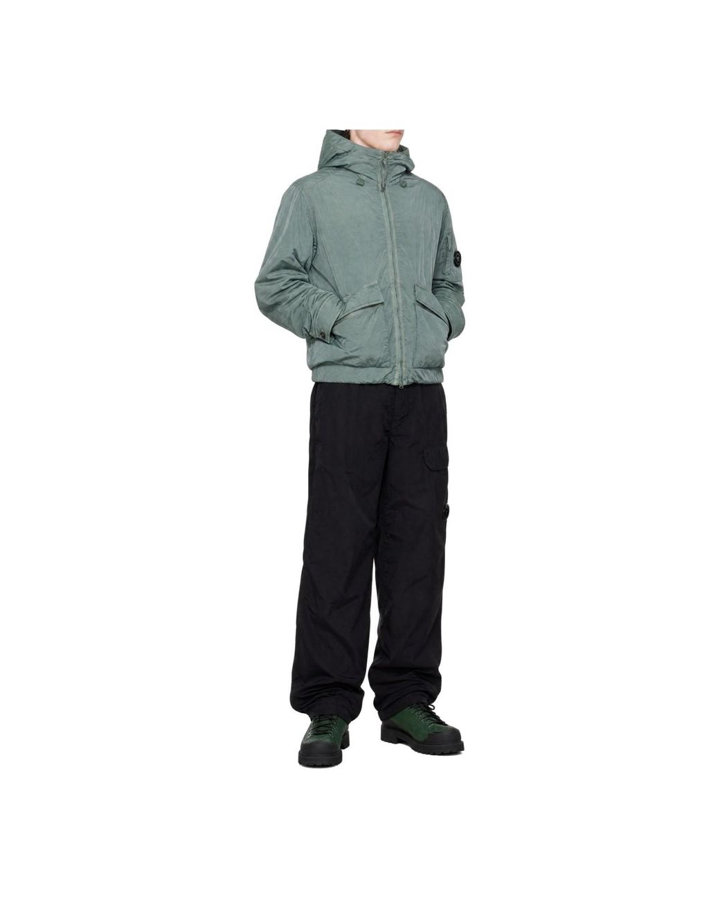 C P Company Green Zip Up Hooded Jacket for men