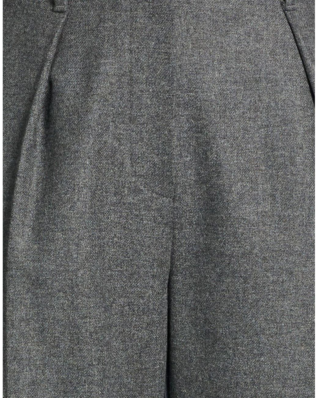 Brunello Cucinelli Gray Fitted Cropped Tailored Trousers