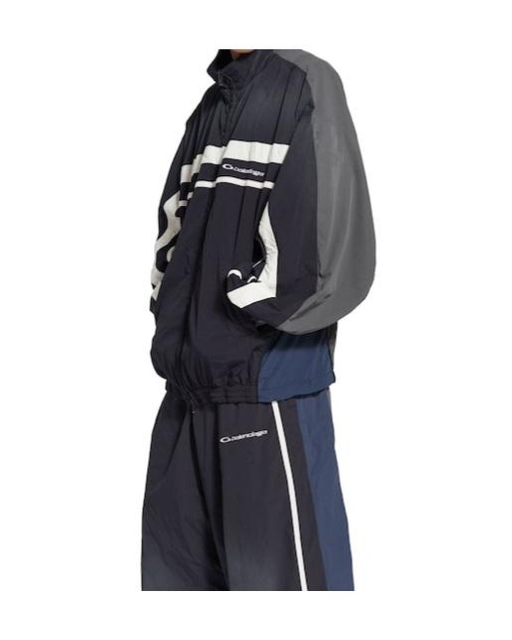 Balenciaga Blue 50/50 Faded Technical Tracksuit Jacket for men