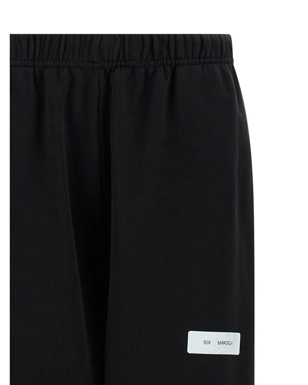 MM6 by Maison Margiela Black Elastic-Waistband Tapered Trousers