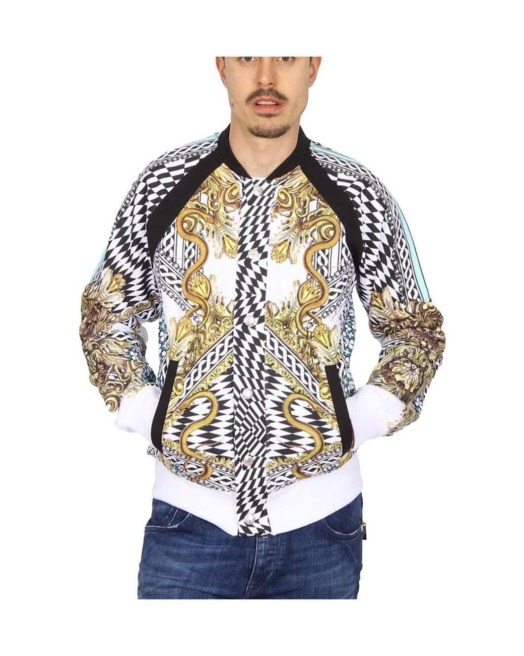 Just Cavalli Blue Logo Casual Jacket for men