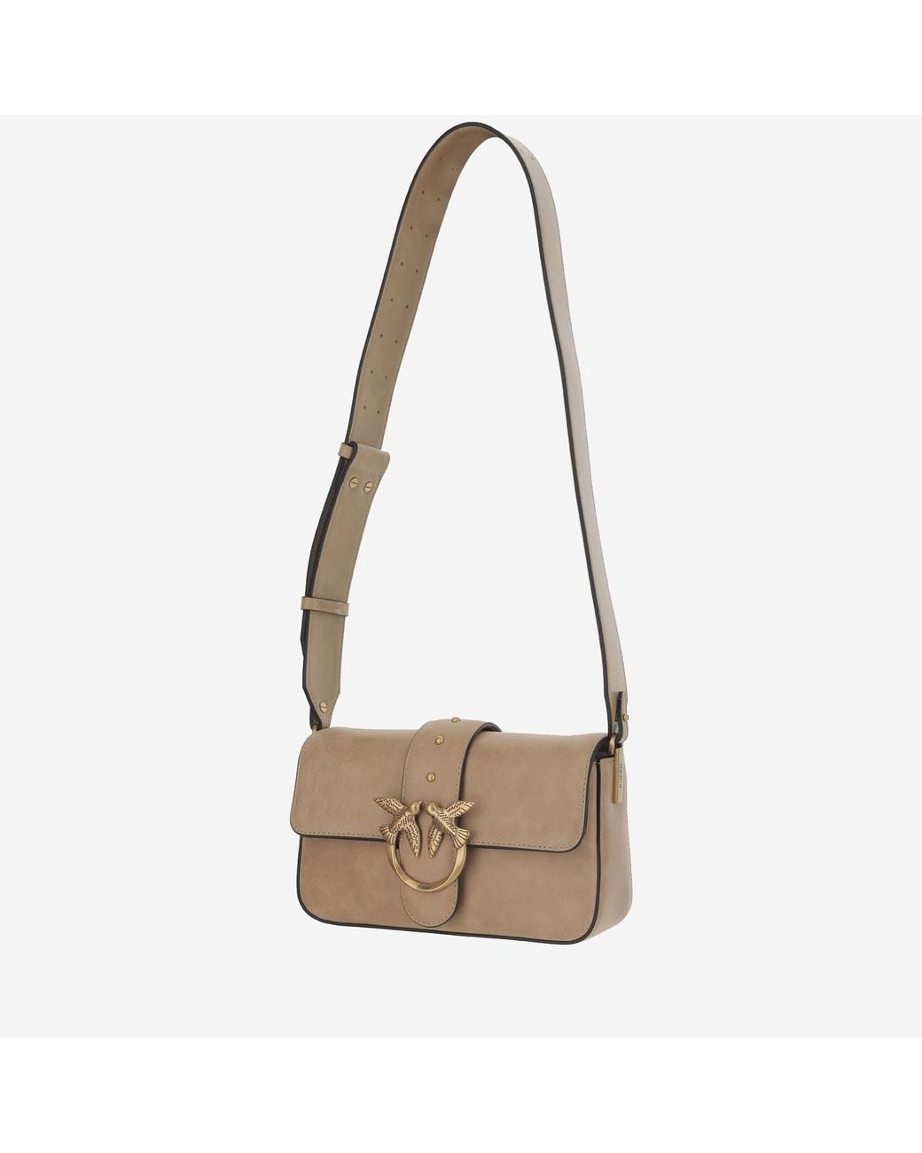 Pinko White Love One Logo Plaque Crossbody Bag