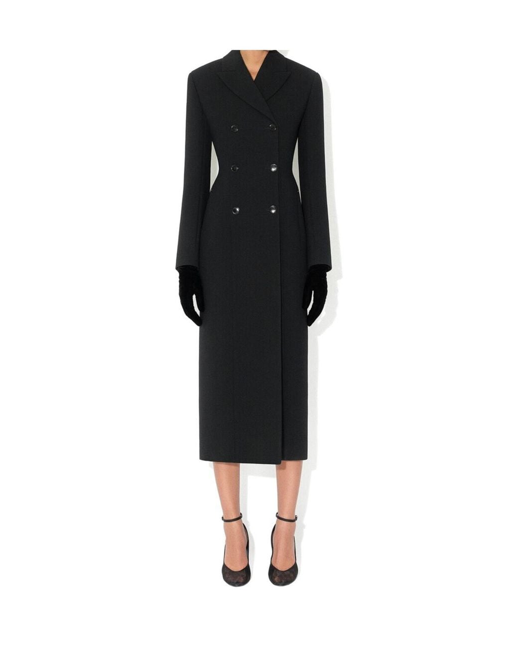 Alaïa Black Alaïa Double-Breasted Tailored Coat