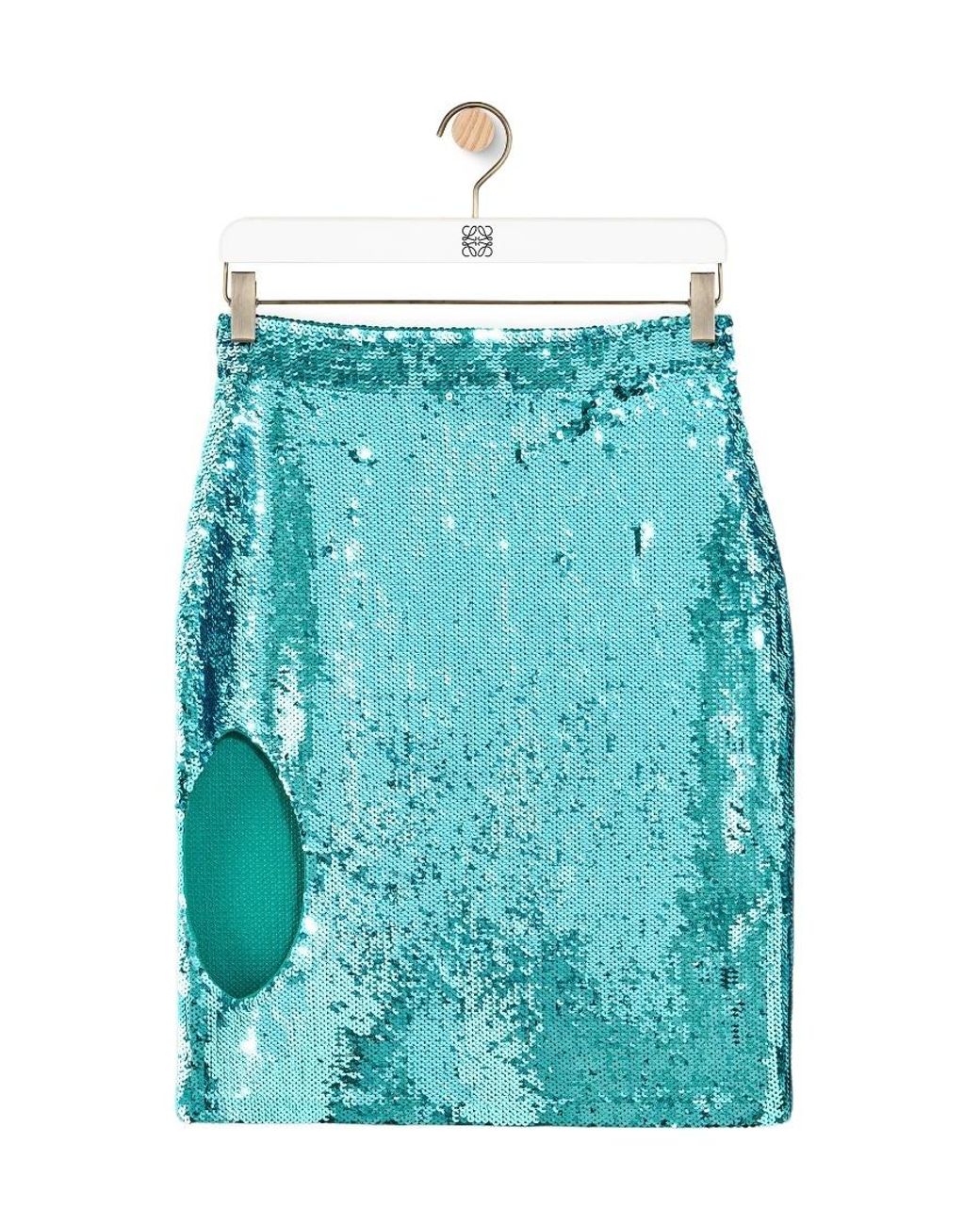 Loewe Blue Sequin Cut-Out Skirt