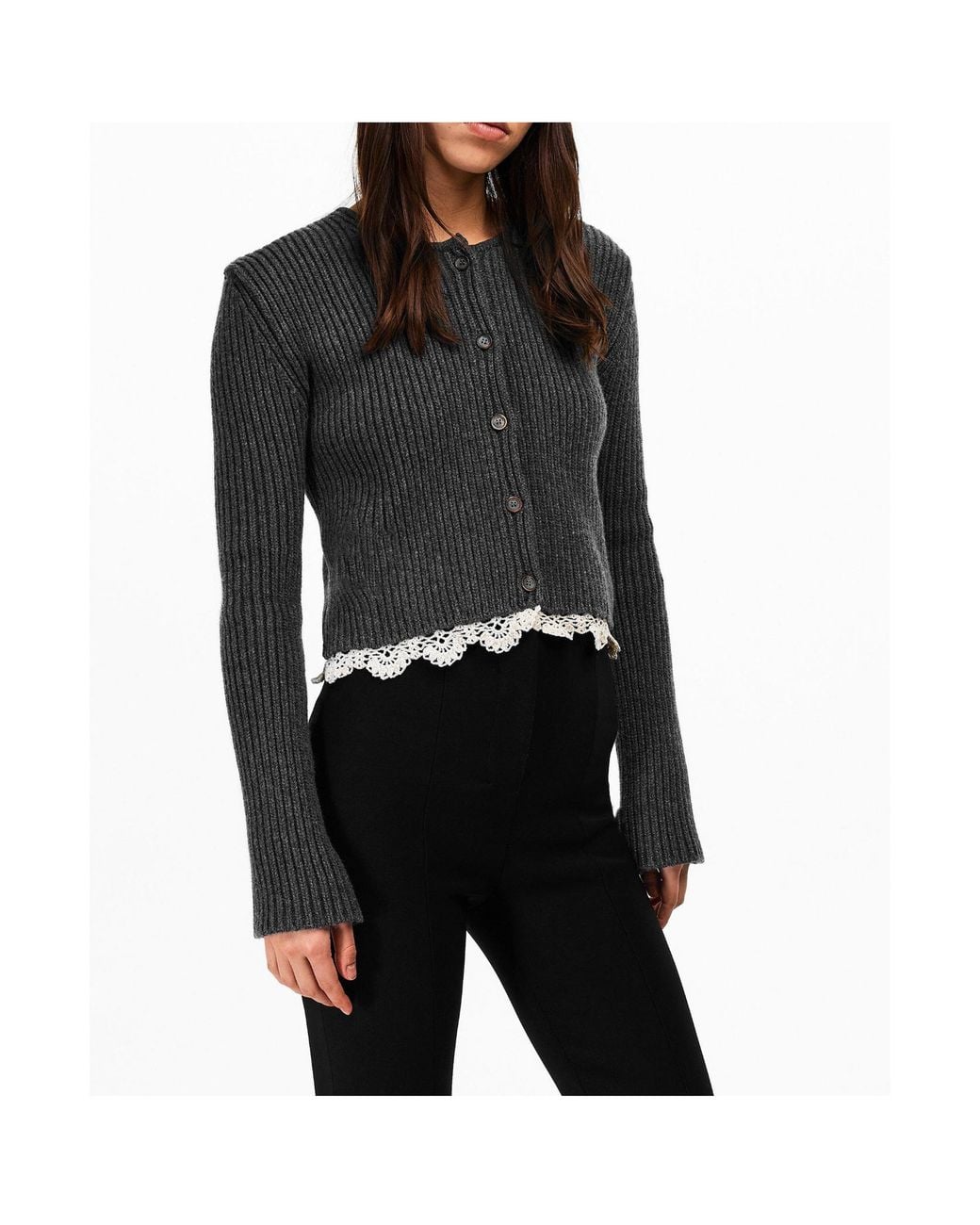 Magda Butrym Gray Lightweight Knit Cardigan