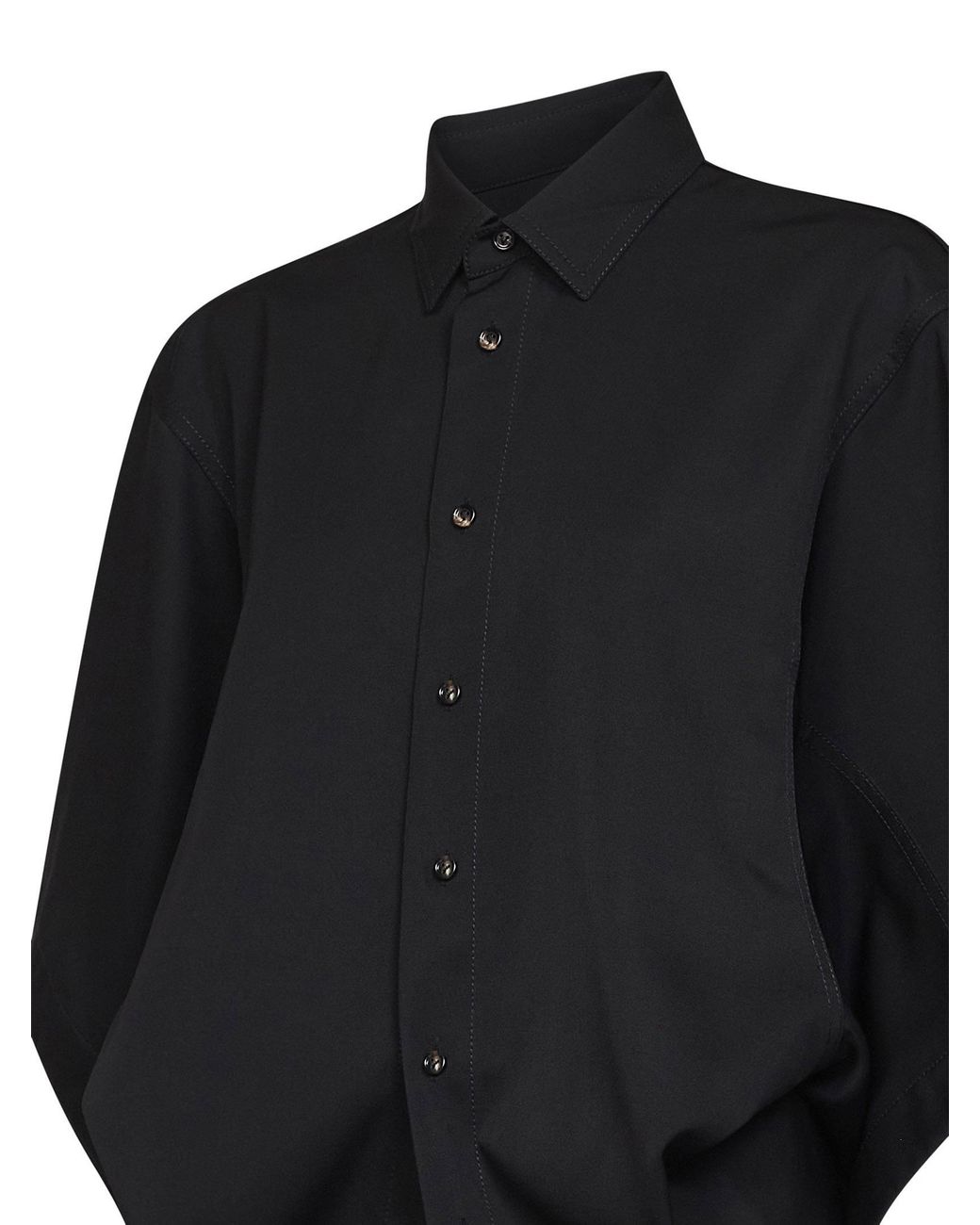 Bottega Veneta Black Raglan Sleeved Shirt