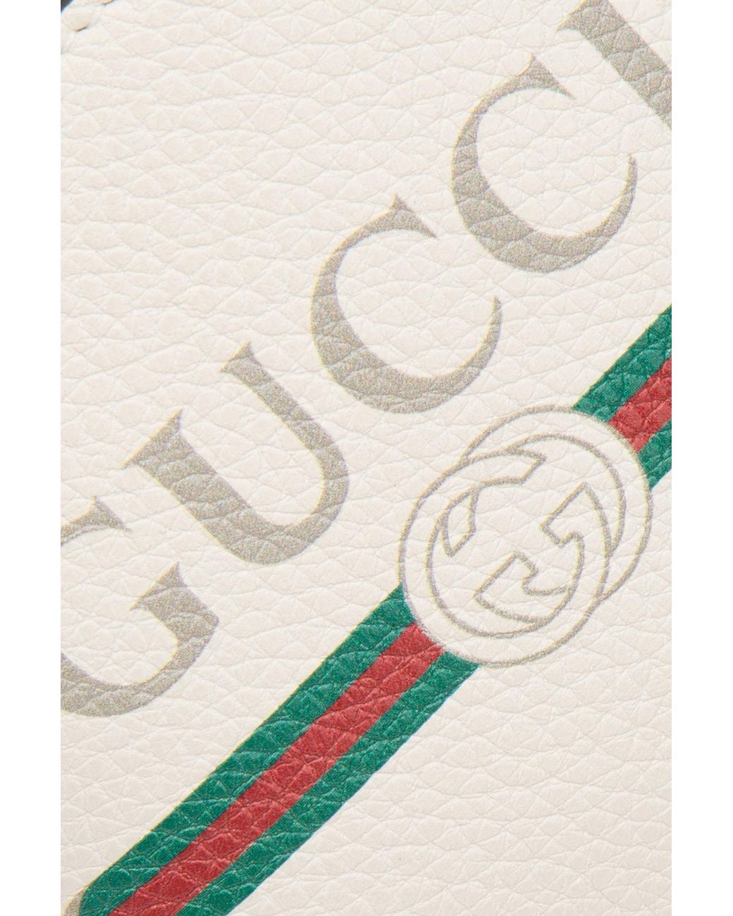 Gucci White Logo Printed Double Fold Wallet for men
