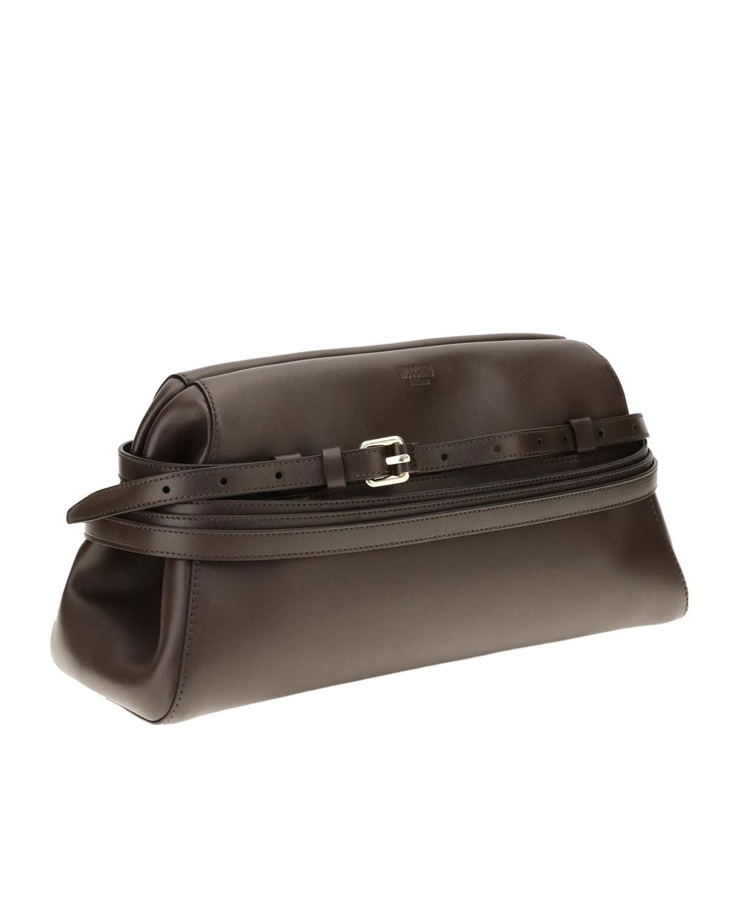 Moschino Brown Belted Shoulder Bag