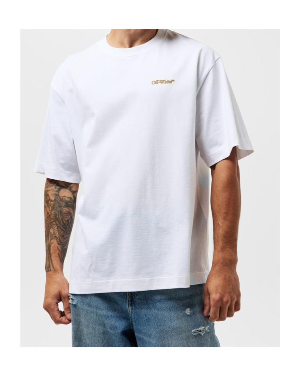 Off-White c/o Virgil Abloh White Logo Crew Neck T-Shirt for men