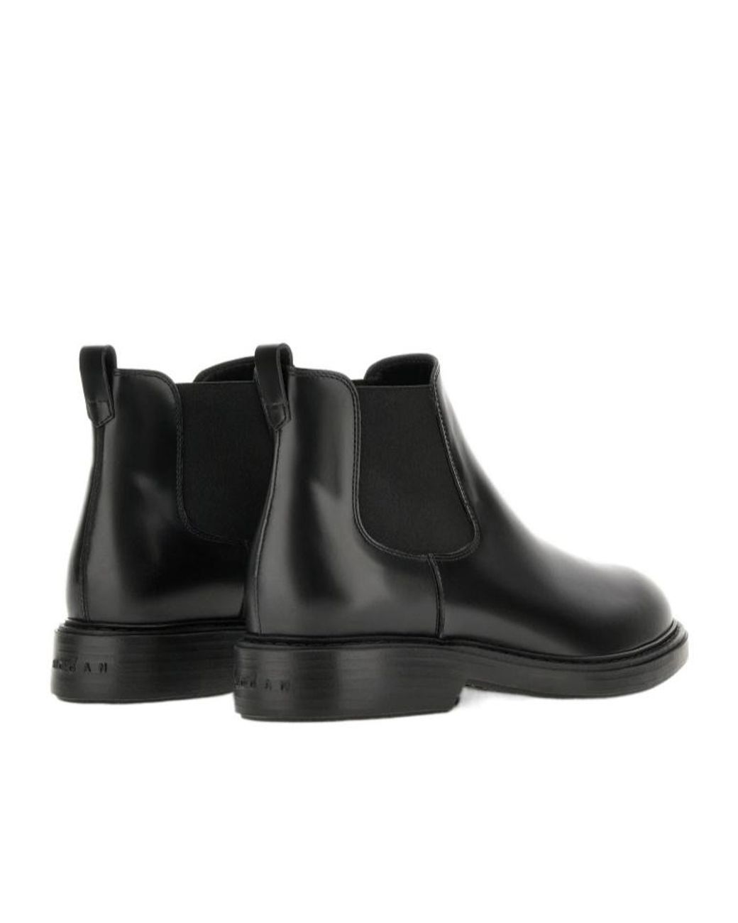 Hogan Black Round Toe Slip-On Boots for men