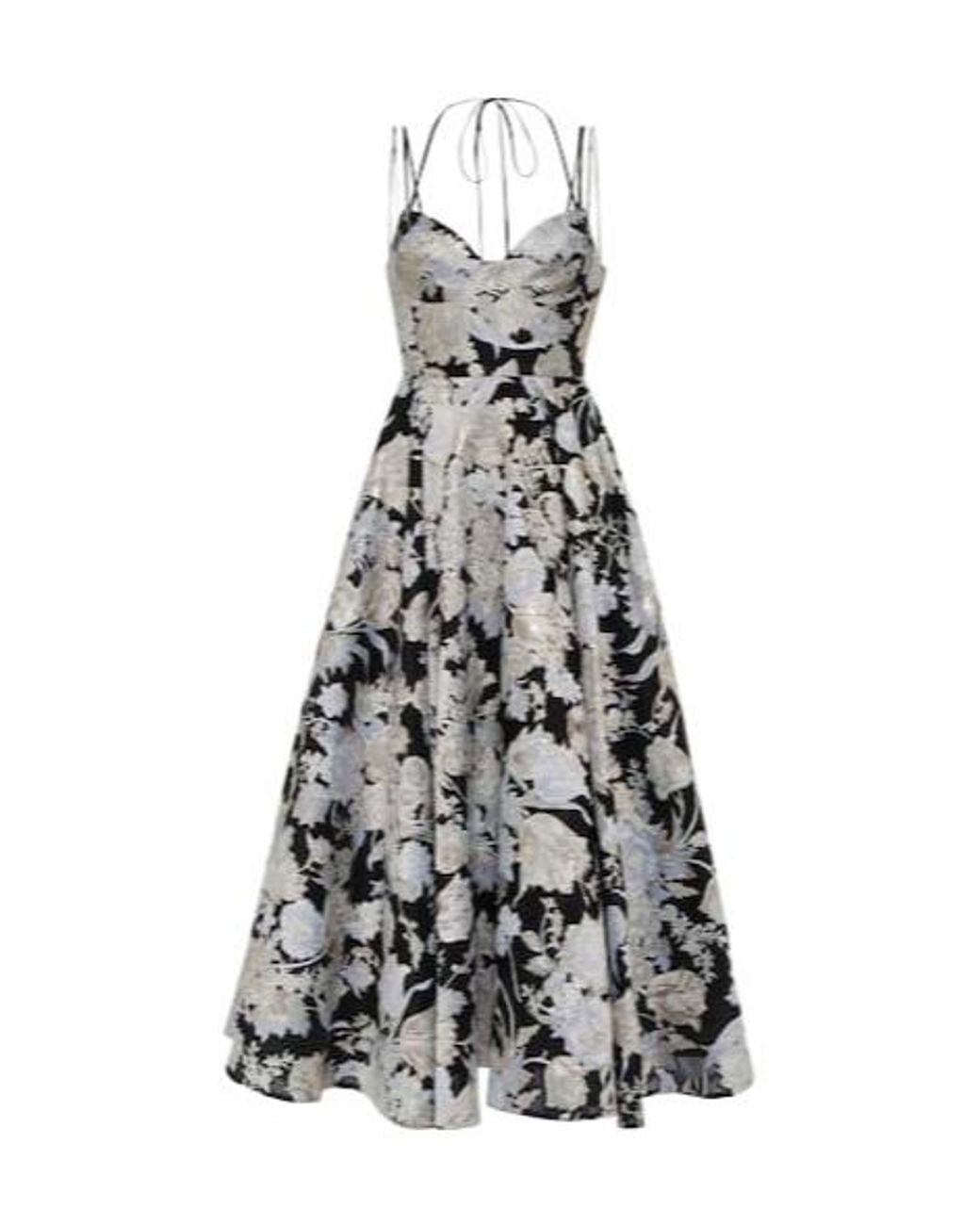 Erdem White Rea Jacquard Fil Coupe Midi Dress