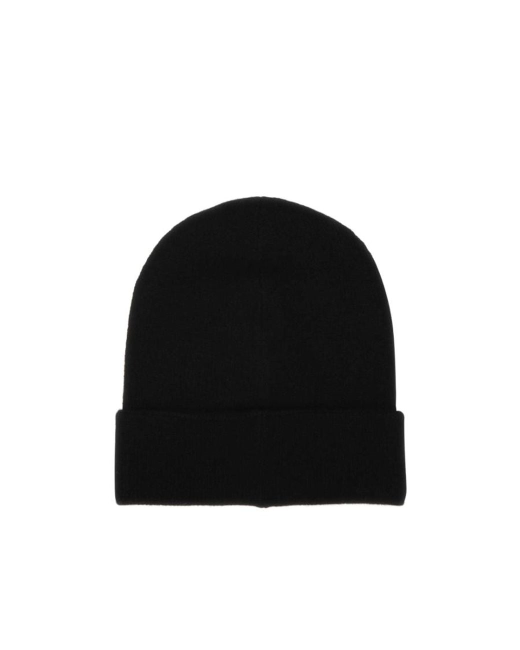 McQueen Black Logo Embroidered Turn-Up Brim Beanie for men