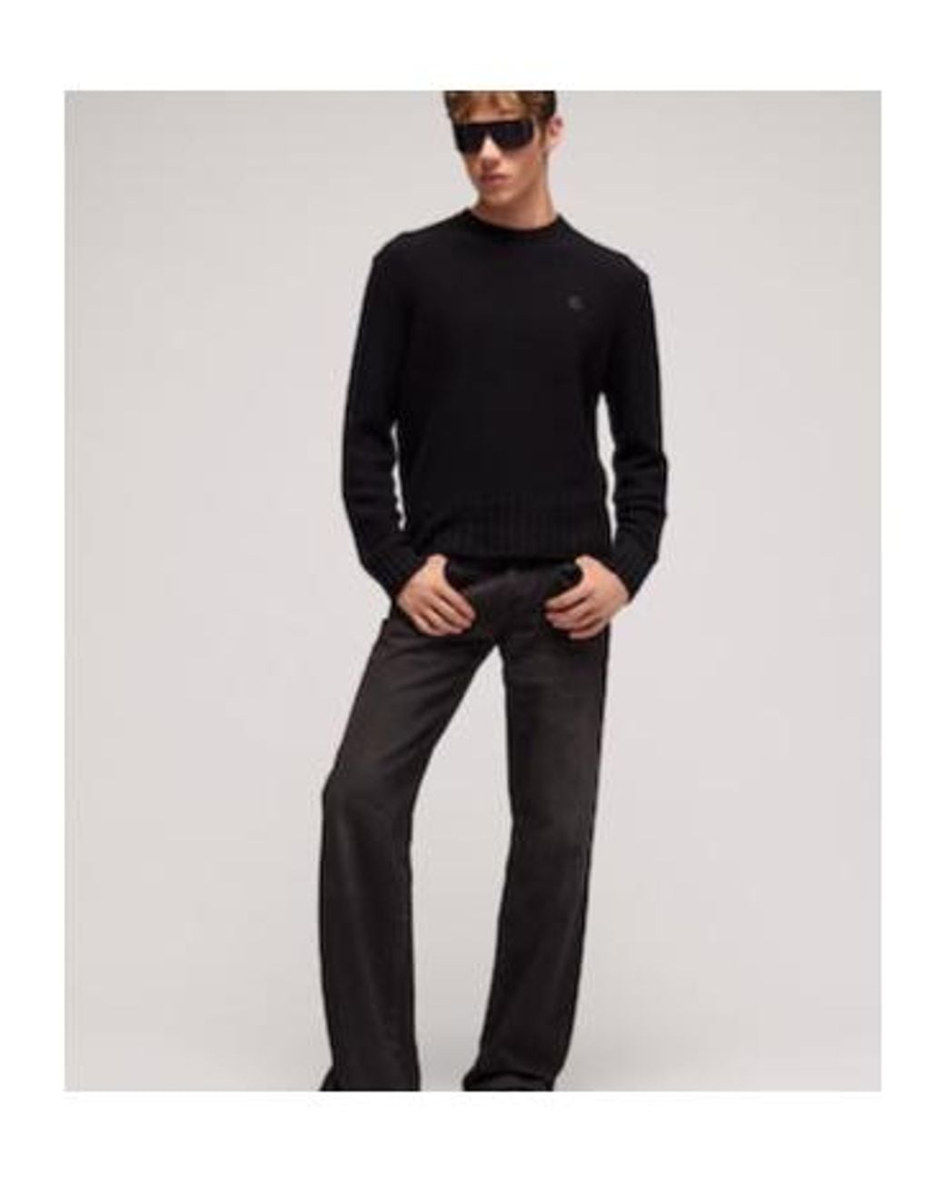 Gucci Black Logo Embroidered Knitted Jumper for men