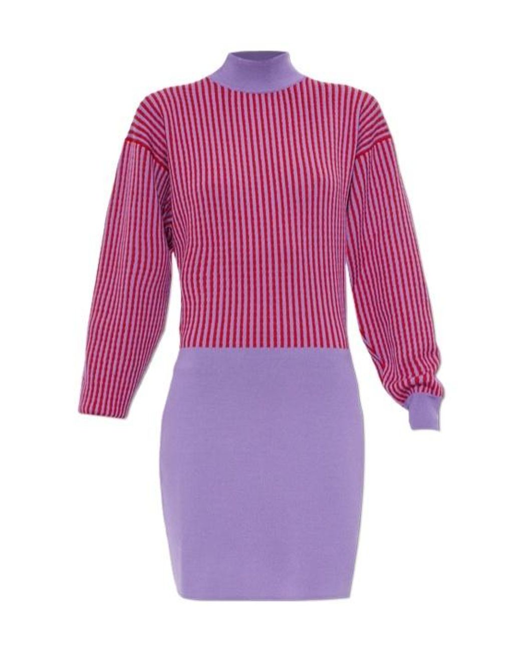 Versace Purple Cable-Knit Mini Dress