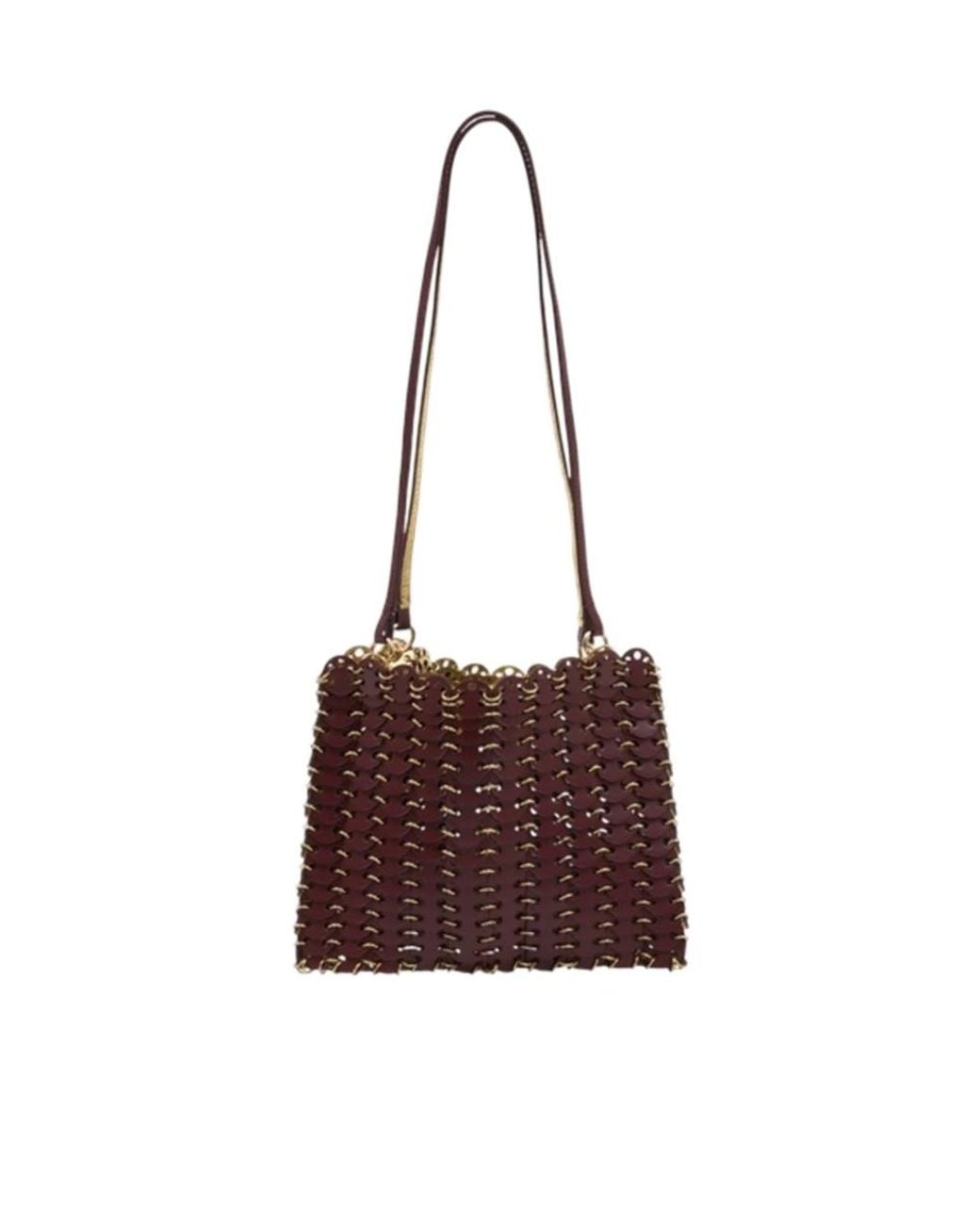 Rabanne Brown 1969 Flip Iconic Discs Shoulder Bag