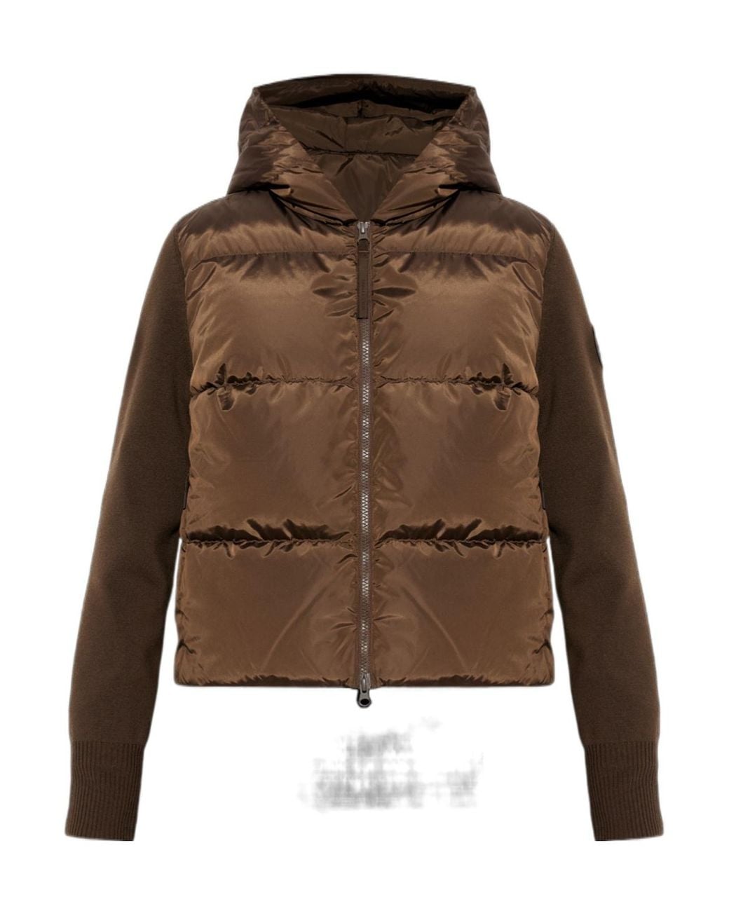 Canada Goose Brown Logo Embroidered Zip-Up Hooded Jacket
