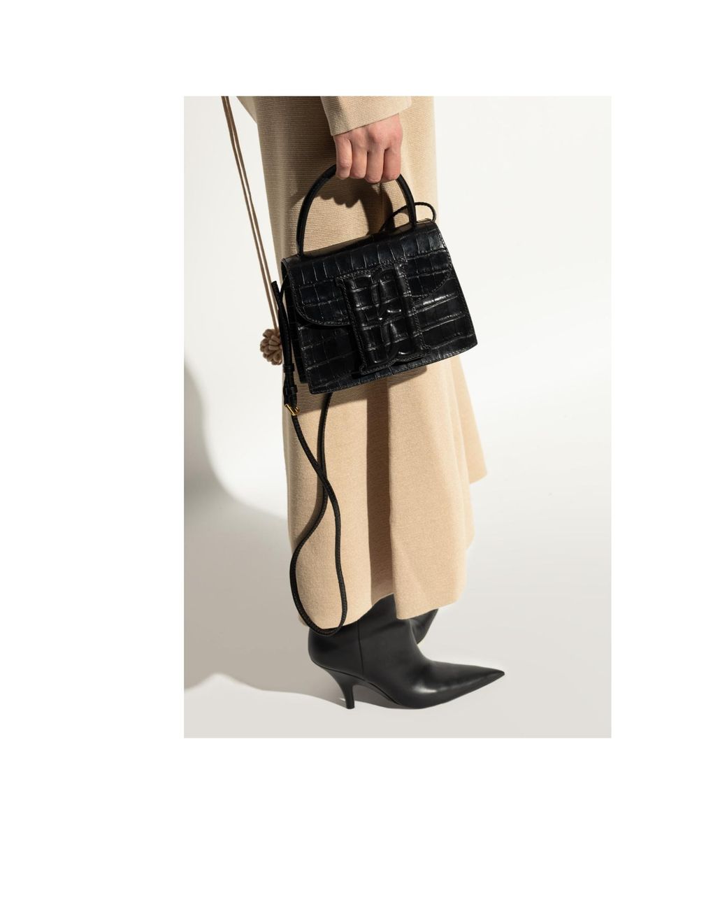 By Malene Birger Black Ramil Embossed Shoulder Bag