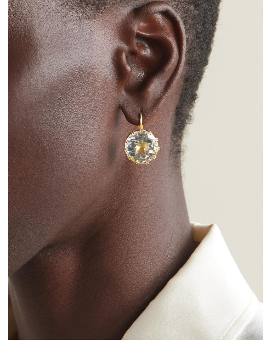 Ileana Makri White 18-Karat Diamond Earrings